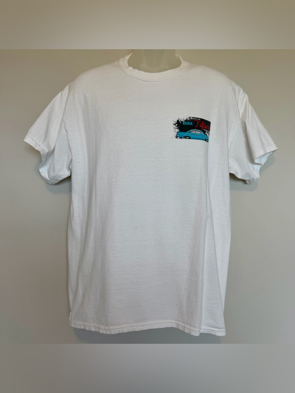 White Gildan 44th Annual Back To The Fifties Short Sleeve Tee | Size Large